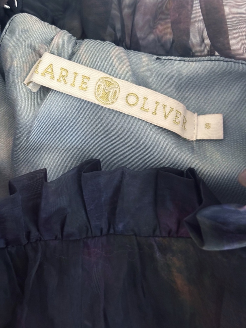 Marie Oliver Black Moon Tye Dye Taren Ruffle Mini Dress Small - Picture 6 of 7